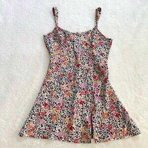 Vintage Morgan Taylor white & multicolor floral satin slip dress nightgown sz L